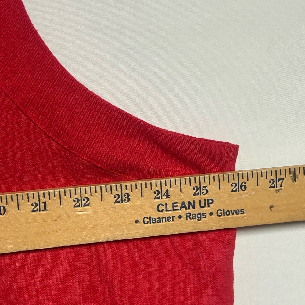 Sleeveless Red Dress 3X ladies linen blend - Picture 7 of 9